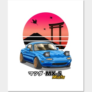 Blue MX5 Miata JDM Legend Posters and Art